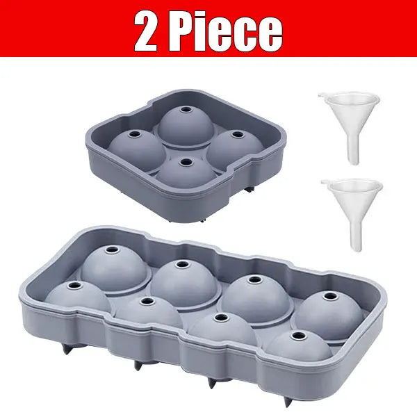 Large Sphere Ice Cube Molds 4/8 Grid Whiskey Ice Mold Leak-free Round Ice Cube Mold Easy Fill & Release Ice Ball Maker Tools