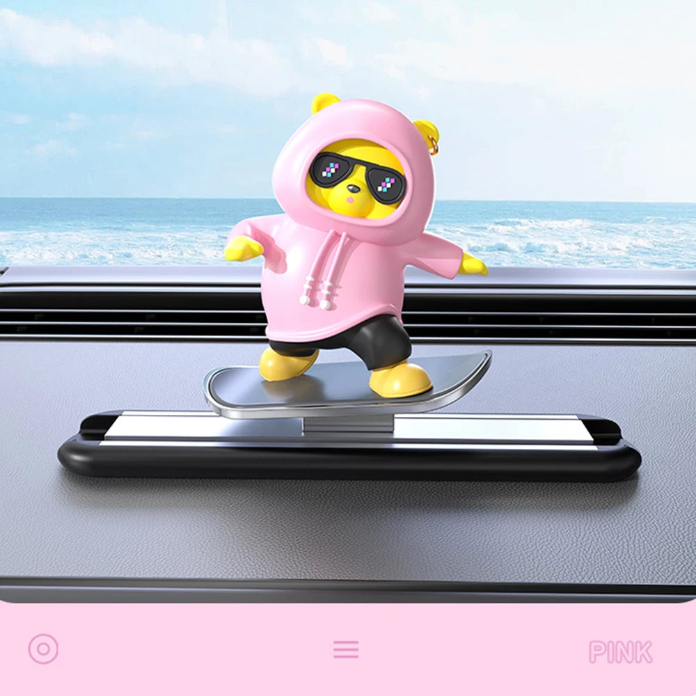 Skateboard Bear Car Dashboard Decoration