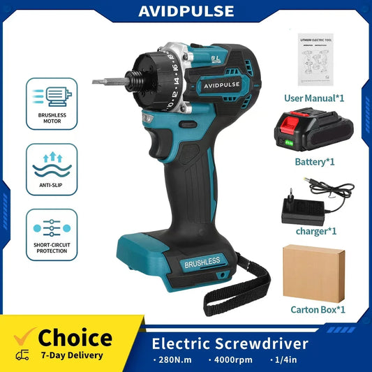AvidPulse Brushless Cordless Electric Drill