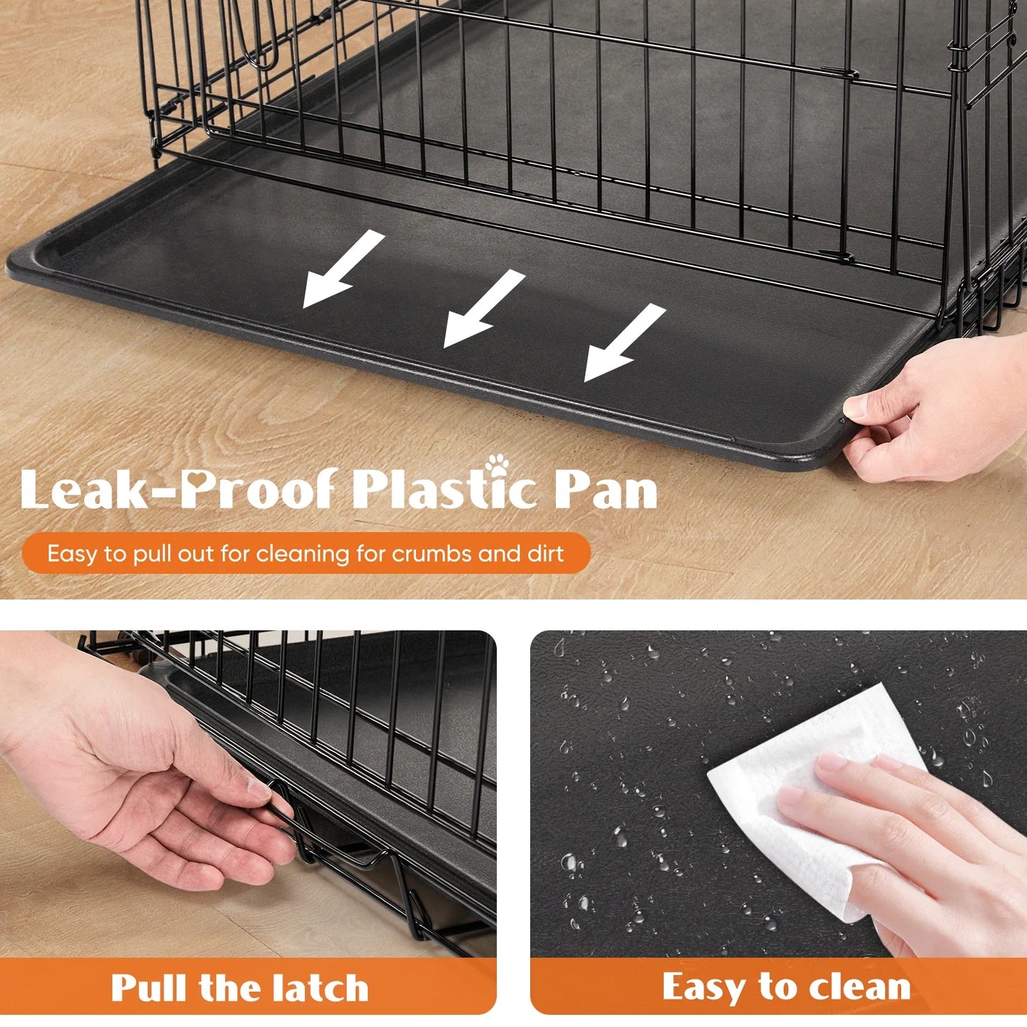 JHK Folding Metal Dog Cage Extra Large