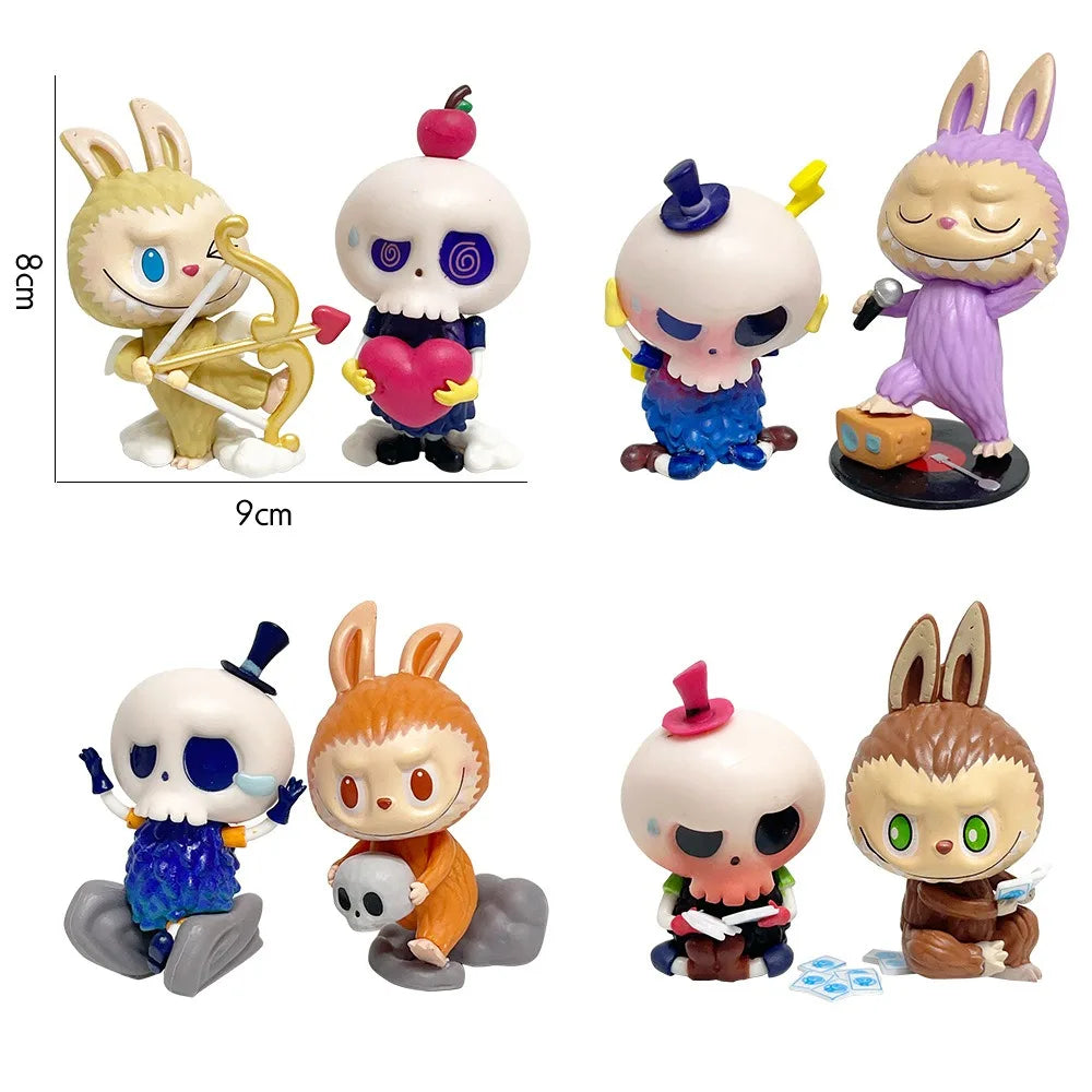 PopMart Labubu Skull Anime Figure Mini Blind Box Dolls