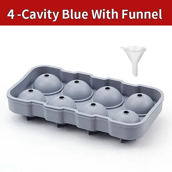 Large Sphere Ice Cube Molds 4/8 Grid Whiskey Ice Mold Leak-free Round Ice Cube Mold Easy Fill & Release Ice Ball Maker Tools