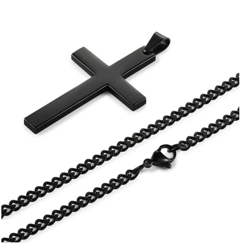 New Christian Cross Pendant Necklace For Men's Necklace Fashion Metal Religious Pendant Women Party Jewelry Accessories
