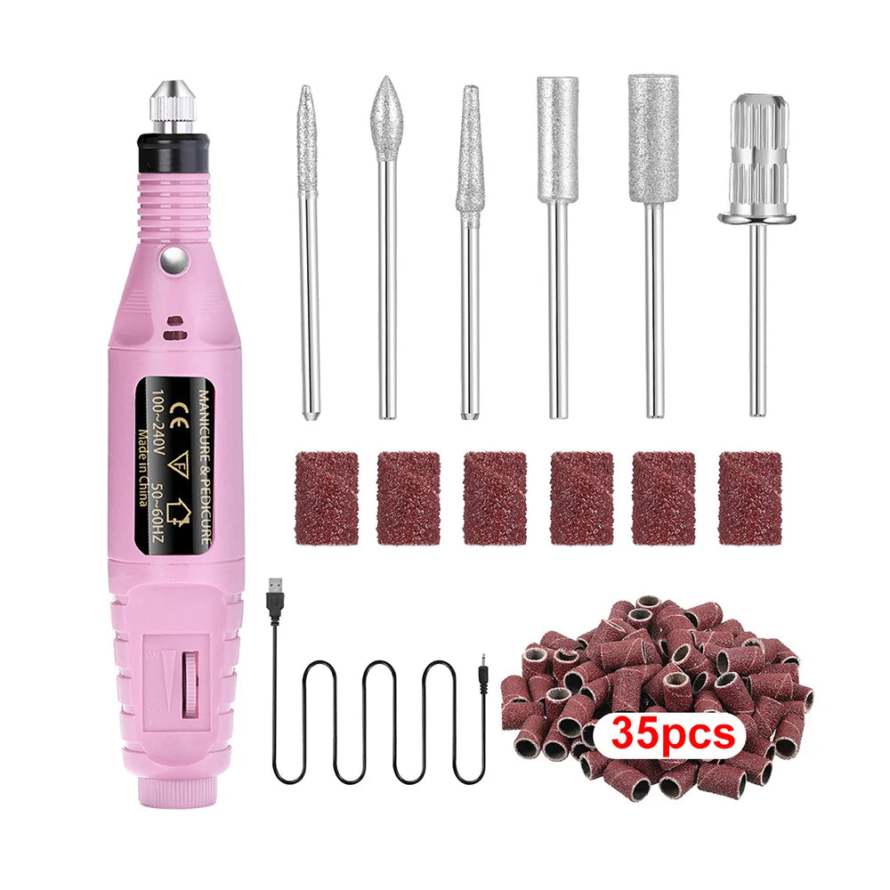 Nail Sander Set Electric Nail Drill Machine Grinding Equipment Milling Cutter For Manicure Pedicure Strong Polishing Tools