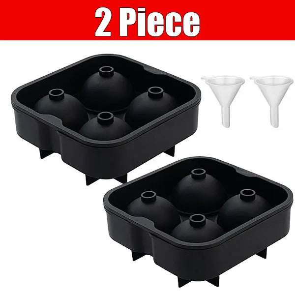 Large Sphere Ice Cube Molds 4/8 Grid Whiskey Ice Mold Leak-free Round Ice Cube Mold Easy Fill & Release Ice Ball Maker Tools