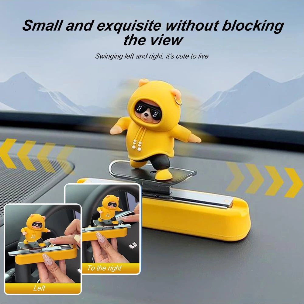 Skateboard Bear Car Dashboard Decoration