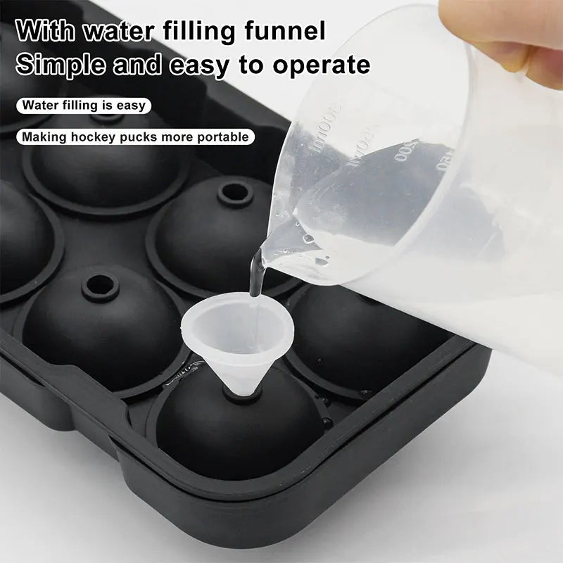 Large Sphere Ice Cube Molds 4/8 Grid Whiskey Ice Mold Leak-free Round Ice Cube Mold Easy Fill & Release Ice Ball Maker Tools