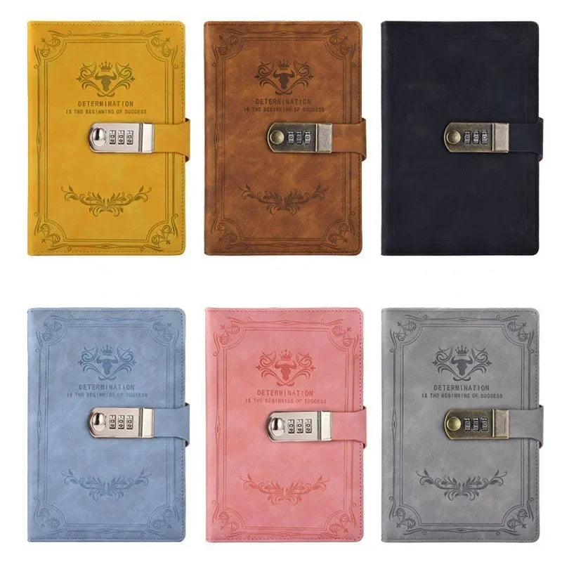 A5 Retro Password Lock Notebook