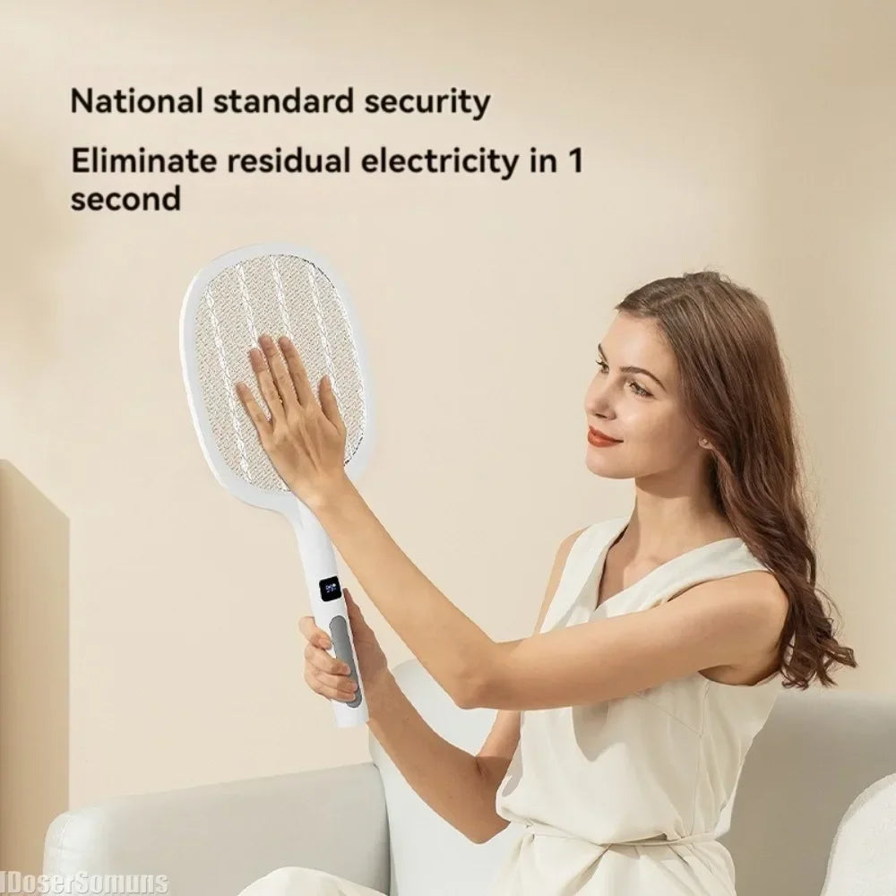 Electric Fly Swatter Insect Killer 4000V Type-C Rechargeable Detachable Handheld Automatic Tapping Mode Indoor and Outdoor