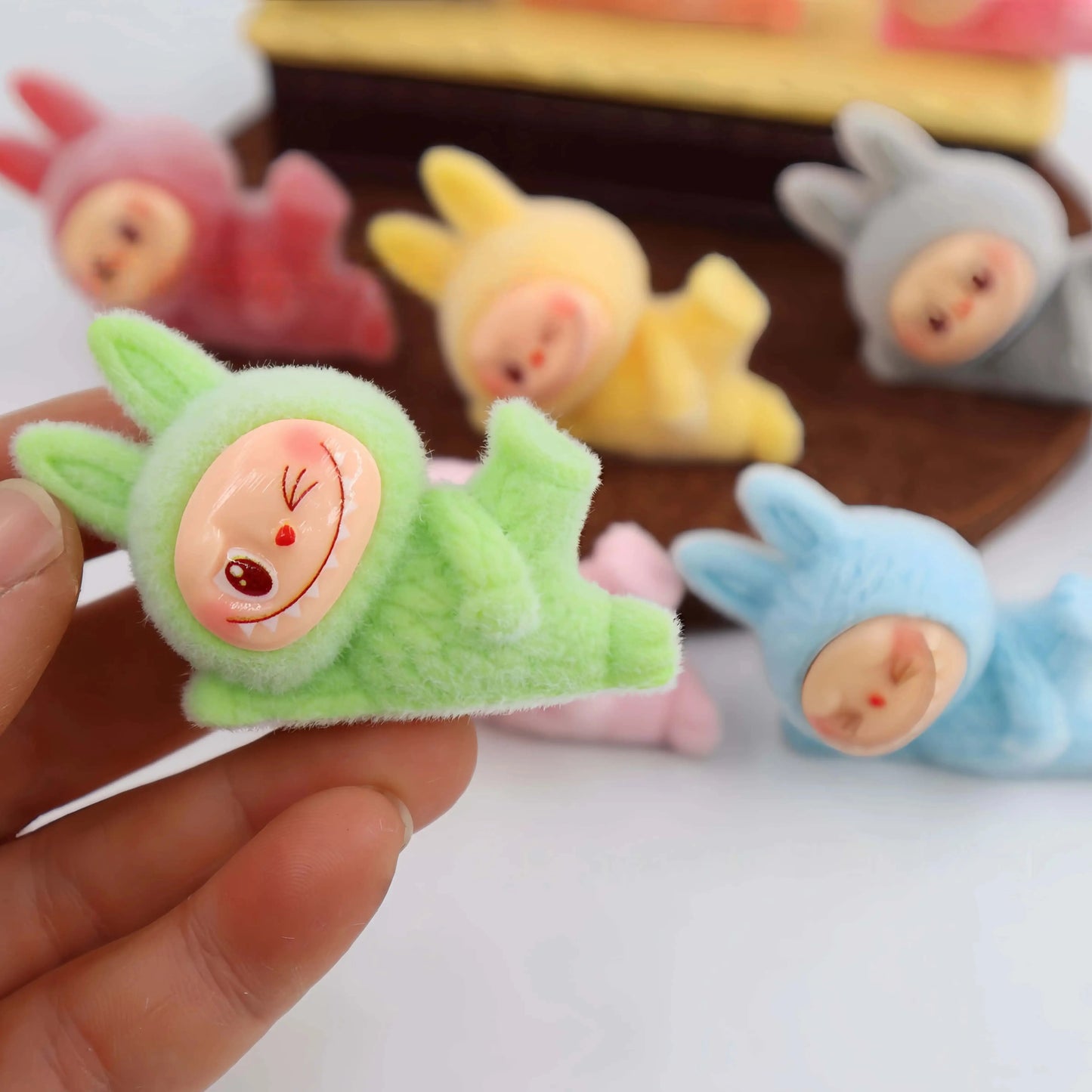 PopMart Labubu Macaron Lying Doll Keychain Gift