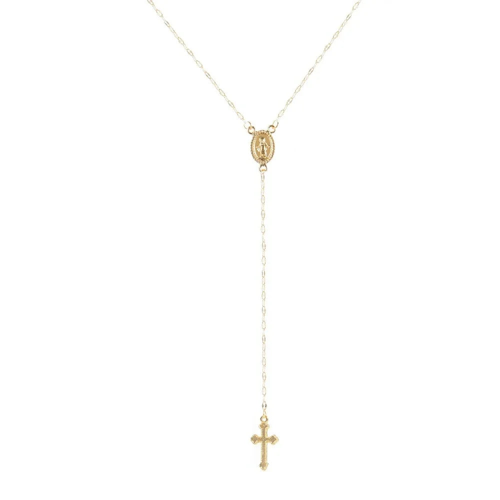 2024 New Fashion Vintage Christian Cross Bohemia Religious Rosary Pendant Necklace for Women Charm Fashion Jewelry Gifts