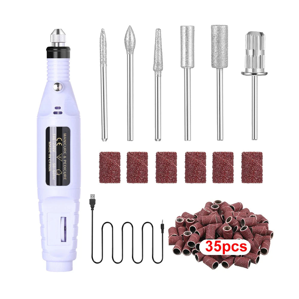 Nail Sander Set Electric Nail Drill Machine Grinding Equipment Milling Cutter For Manicure Pedicure Strong Polishing Tools