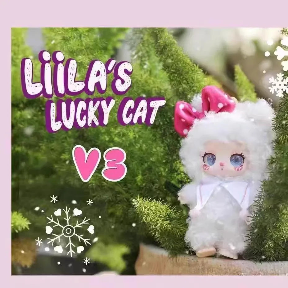 POP MART Labubu Doll Liila V3 Lucky Cat Box