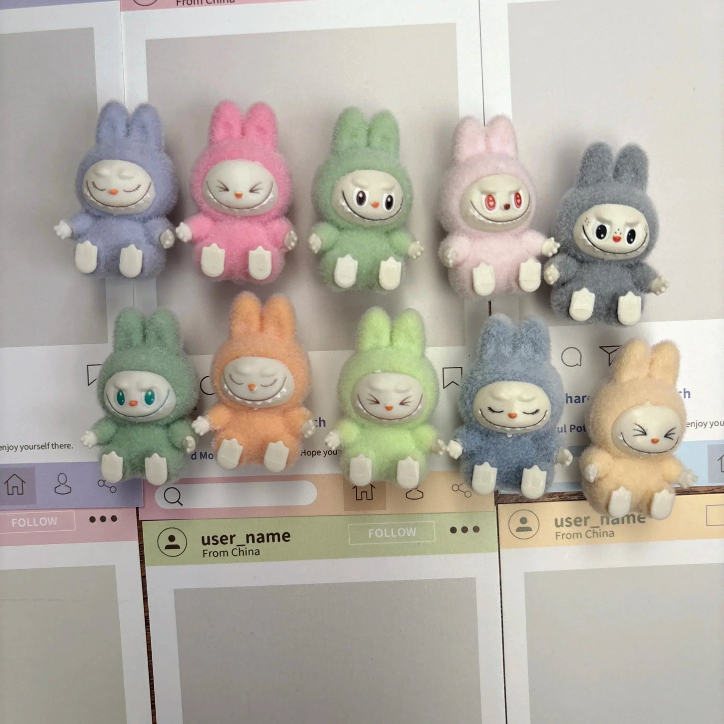 New Mini Labubu Sitting Posture Action Figure Dolls