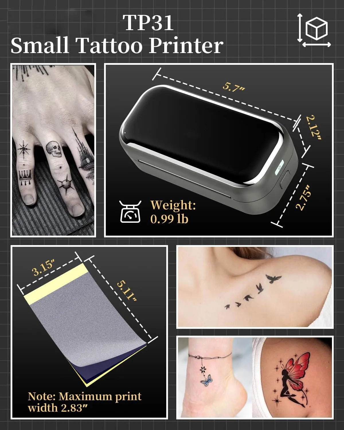 TP31 Wireless Thermal Tattoo Printer