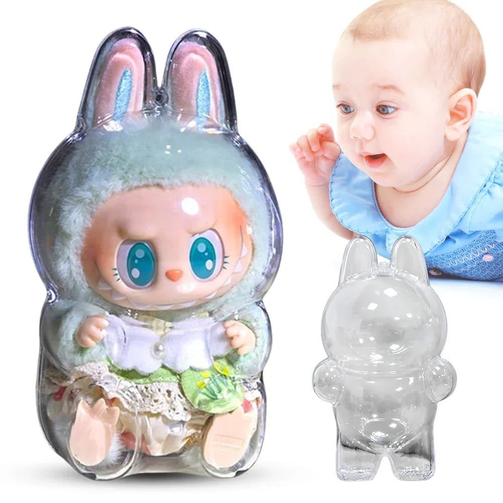 PopMart Labubu Transparent Toy Storage Case for Dolls