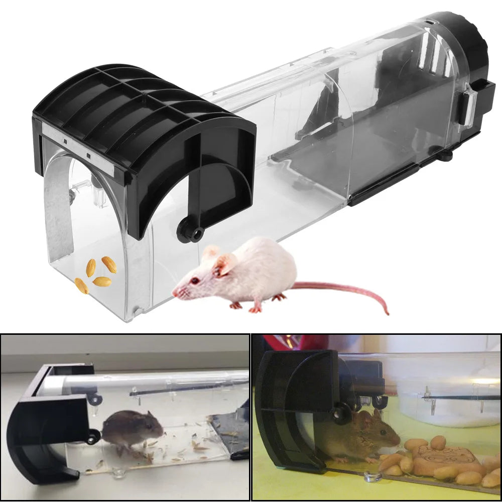 Safe Firm Smart Self-locking Mousetrap Rodents Trap Reusable Plastic for Indoor Outdoor Garden Household Mouse Catcher