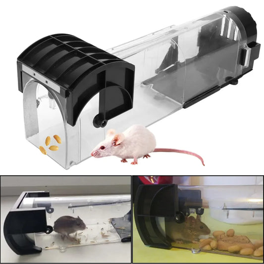 Mousetrap Safe Firm Humane Reusable Plastic Rodents Trap Household Mouse Catcher Smart Self-locking  For Indoor Outdoor Garden