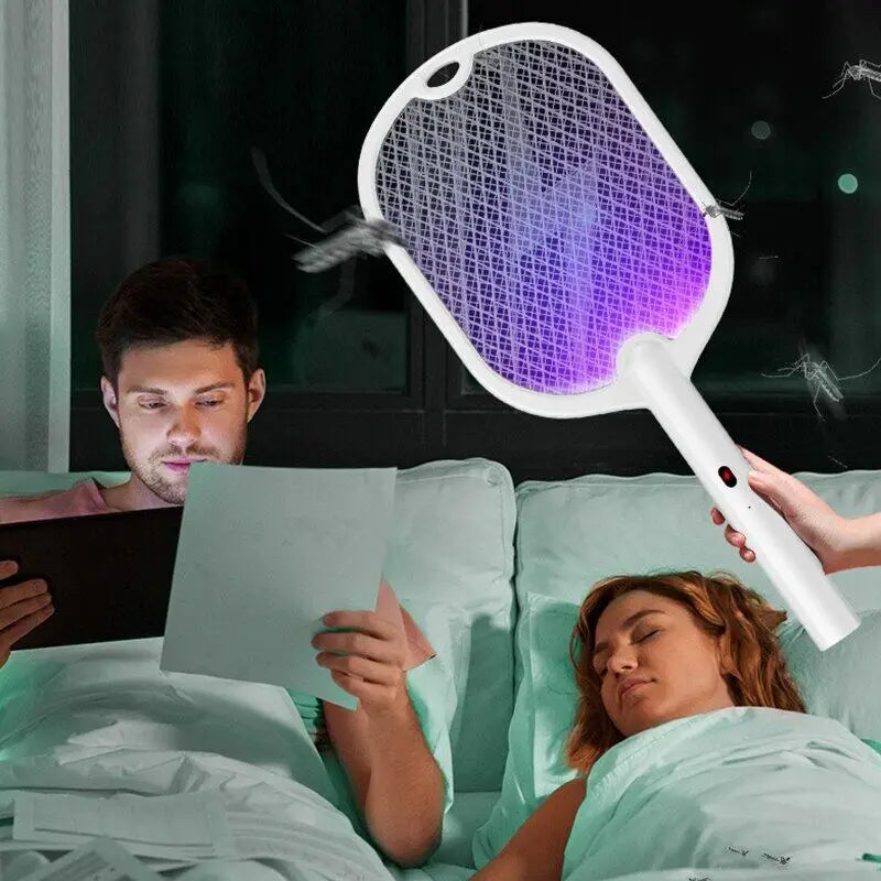 3 In 1 Electric Mosquito Swatter Mosquito Killer Lamp Killer Insect Killer 3000V Type-C Rechargeable Mosquito Killer Fly Killer