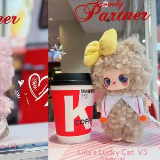 POP MART Labubu Doll Liila V3 Lucky Cat Box
