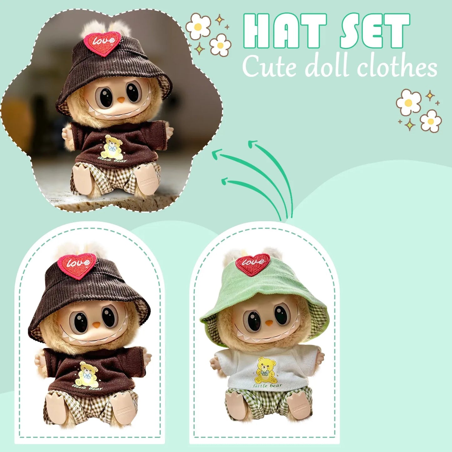 POPMART Labubu Doll 17cm Love Outfit Set