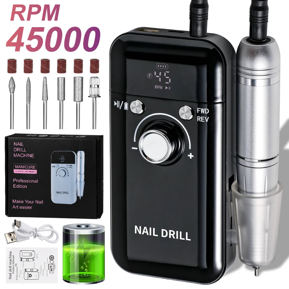 Professional 45000RPM Electric Nail Drill