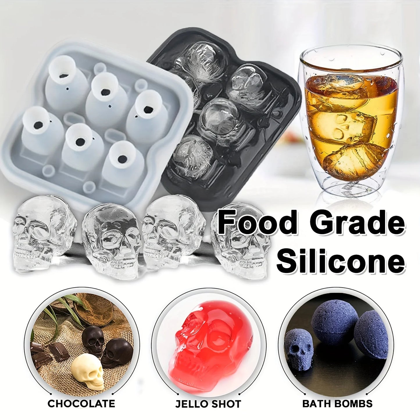 Skull Ice Ball Mold Silicone