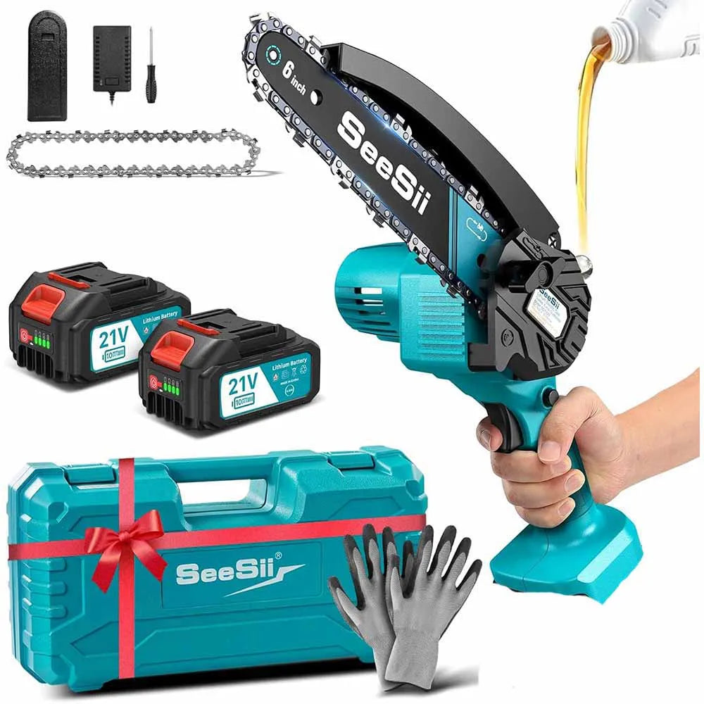 SEESII 6-Inch Cordless Mini Chainsaw