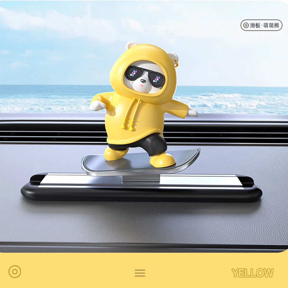 Skateboard Bear Car Dashboard Decoration