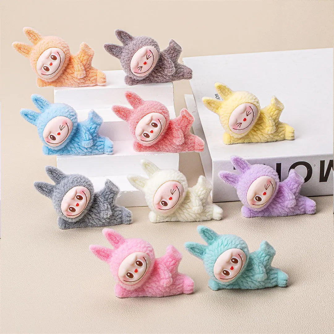 PopMart Labubu Macaron Lying Doll Keychain Gift