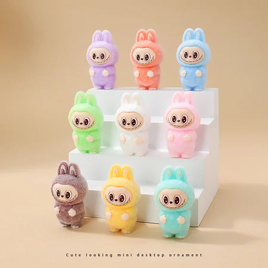Popmart Labubu Mini Flocking Doll Pendant Gift