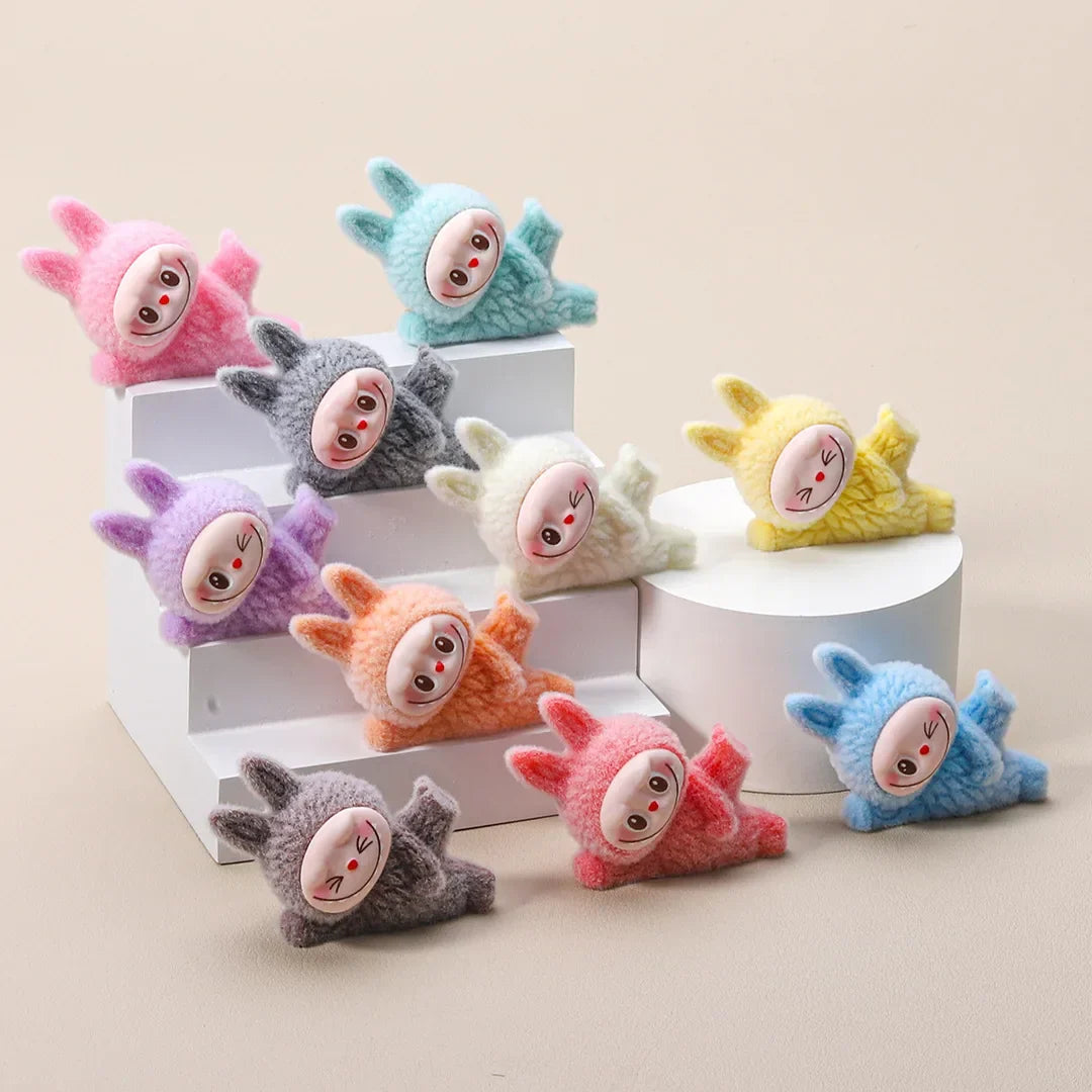 PopMart Labubu Macaron Lying Doll Keychain Gift