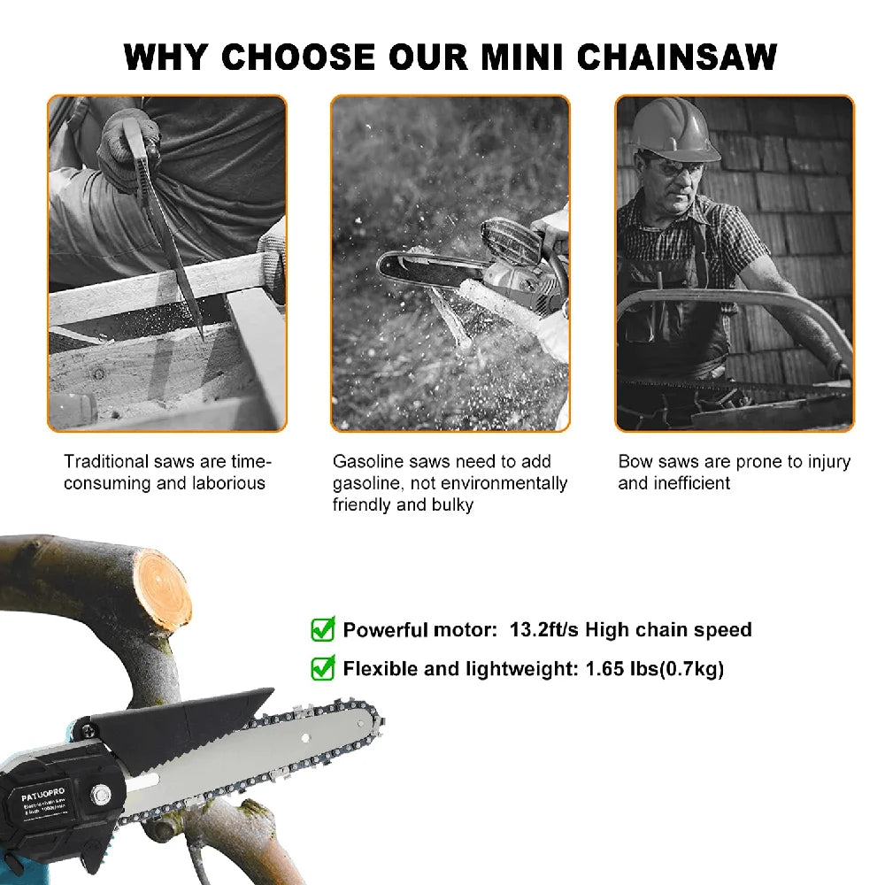 6-Inch Mini Cordless Chainsaw