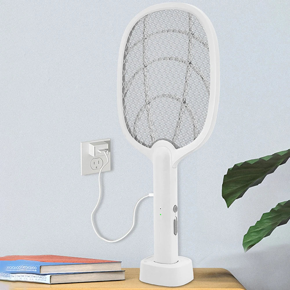 2 IN 1 Electric Mosquito Swatter Mosquito Killer 2500V USB Rechargeable Angle Not Adjustable Electric Bug Zapper Fly Bat Swatter