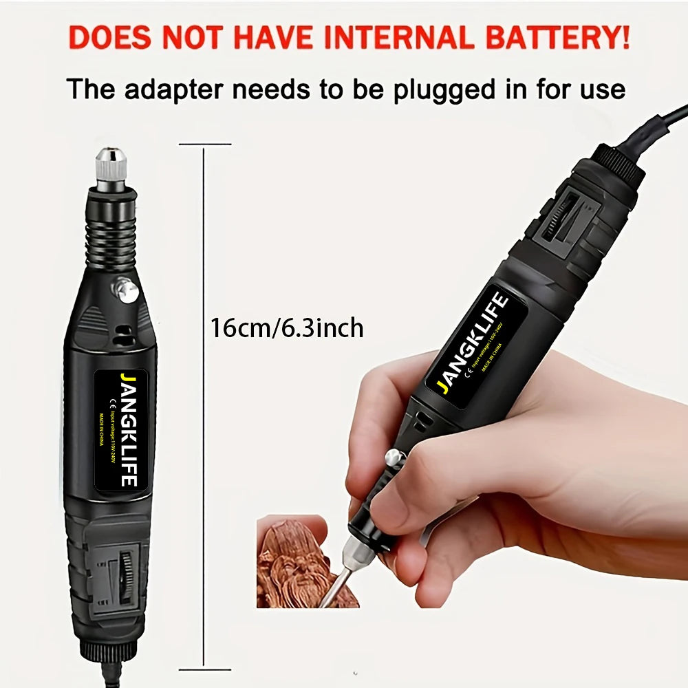 JANGKLIFE 9V Mini  Drill Electric Carving Pen Variable Speed   Drill Rotary Tools Kit Engraver Pen for Grinding Polishing