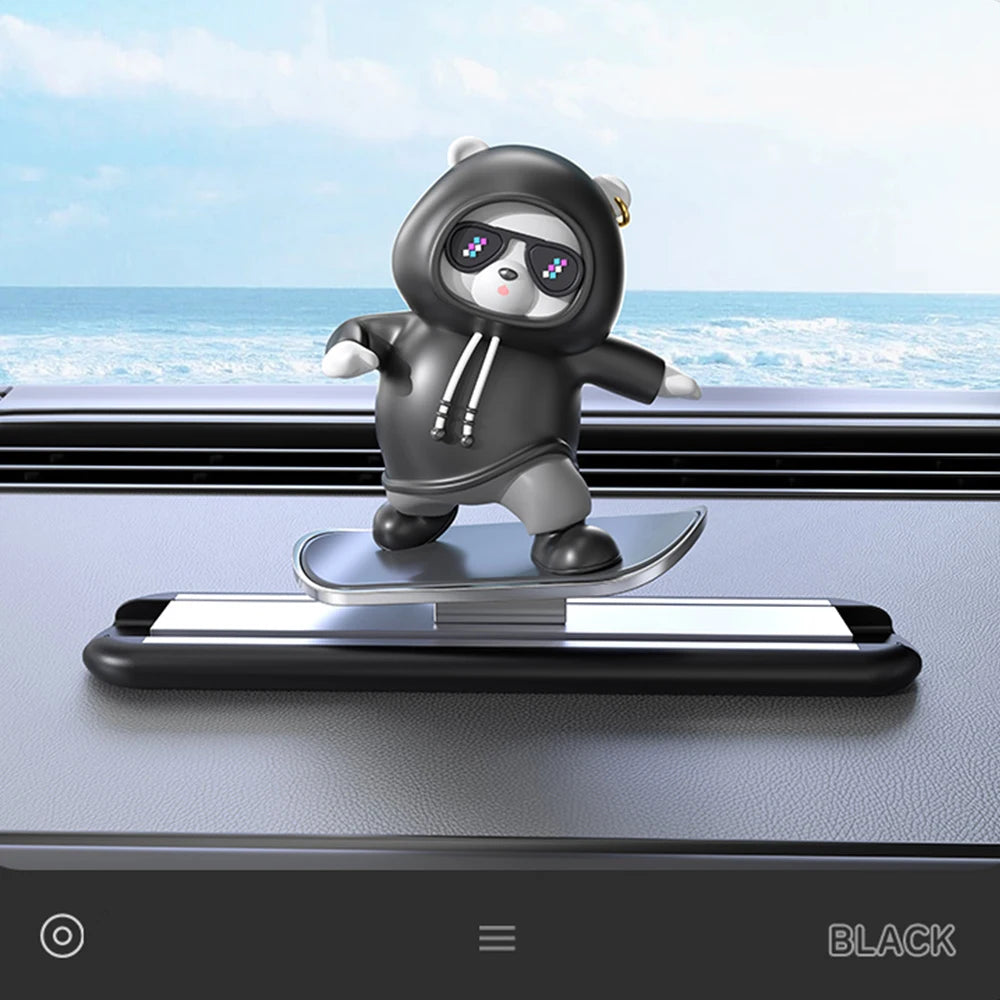Skateboard Bear Car Dashboard Decoration