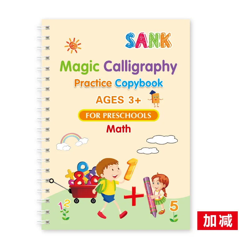 Sank Magic Practice Copybook Pen Preschools Kids Calligraphy English Verison Free Wiping Children Reusable Writing Book