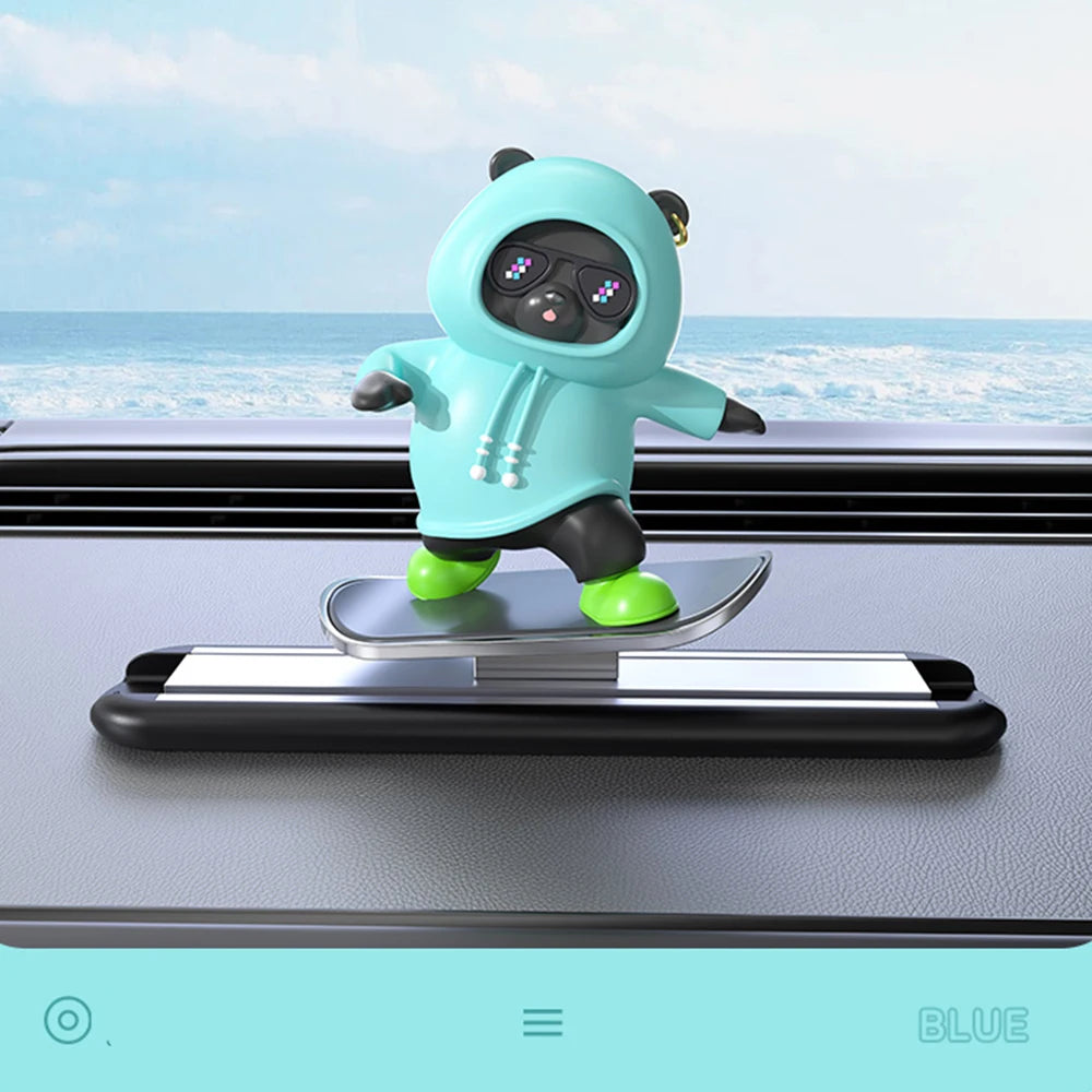 Skateboard Bear Car Dashboard Decoration