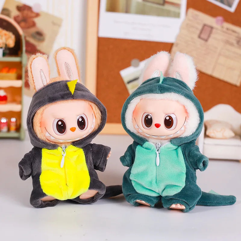 Labubu Plush Dinosaur Doll Clothes Set