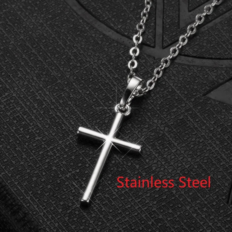 Rotatable Crown Rhinestone Cross Choker Necklace Earrings Rings for Women Minimalist Cross Chain Christian Jewelry Prayer Gift