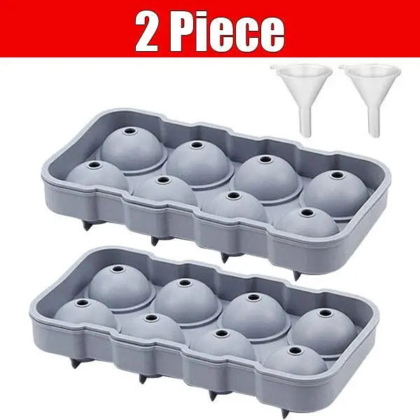 Large Sphere Ice Cube Molds 4/8 Grid Whiskey Ice Mold Leak-free Round Ice Cube Mold Easy Fill & Release Ice Ball Maker Tools