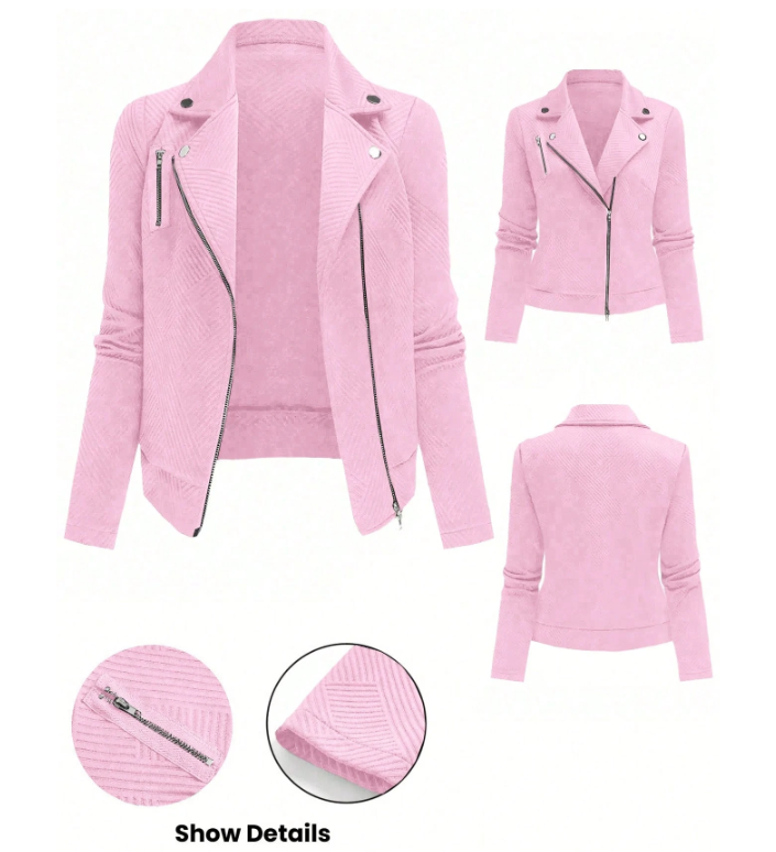 GlowEve Women's Textured Moto Jacket