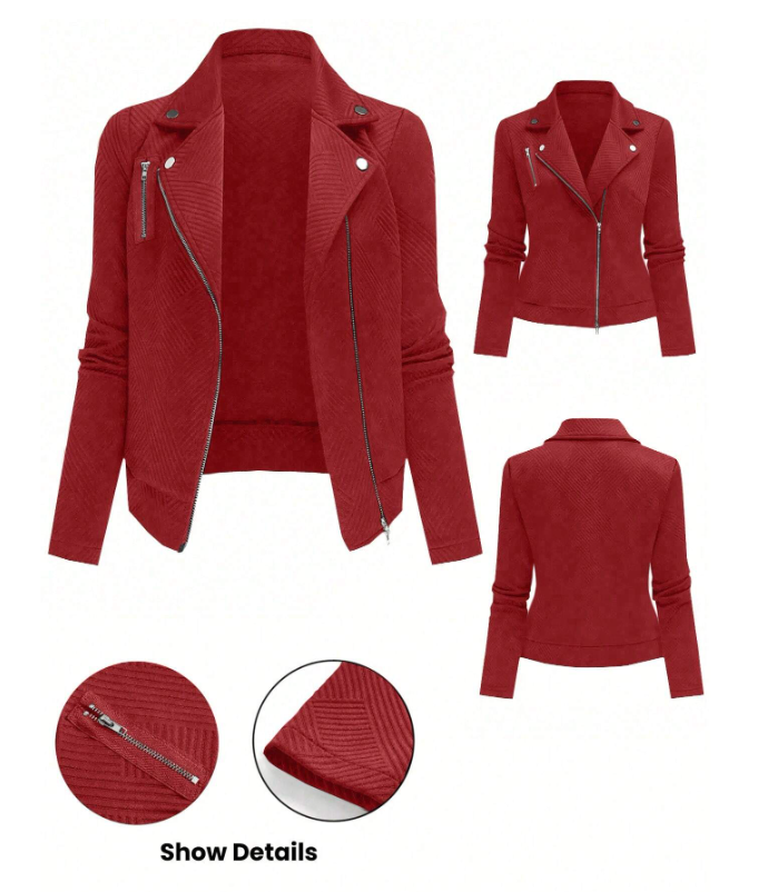 GlowEve Women's Textured Moto Jacket