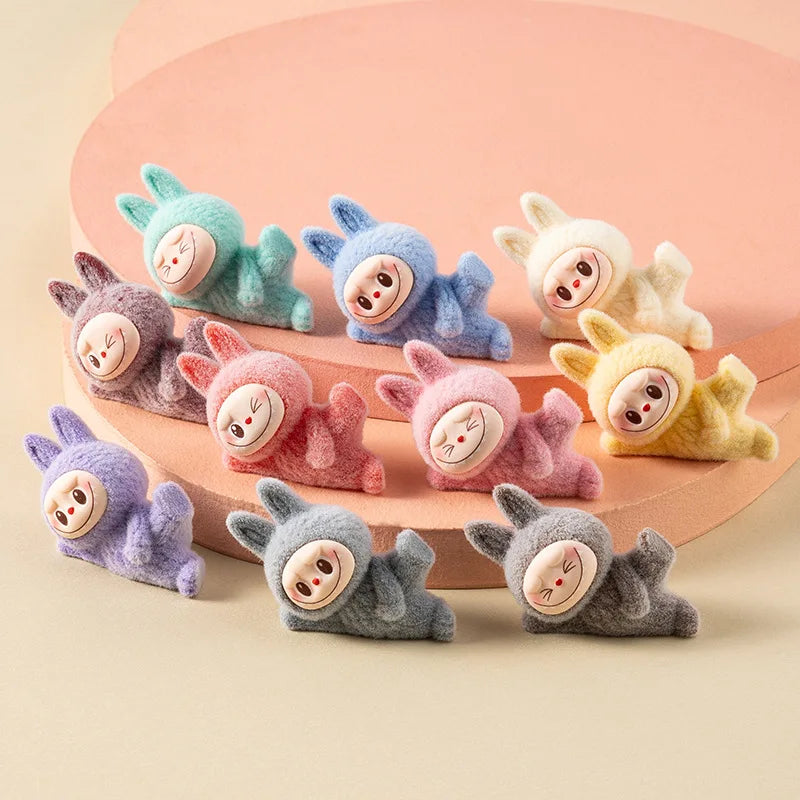 PopMart Labubu Macaron Lying Doll Keychain Gift