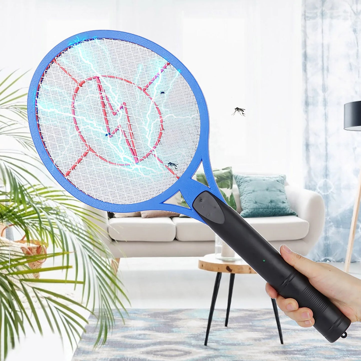 Electric Mosquitos Killer Fly Insect Bug  Bat Handheld Mosquito Swatter Racket Three-layer Safe Pest Control Bedroom Tool