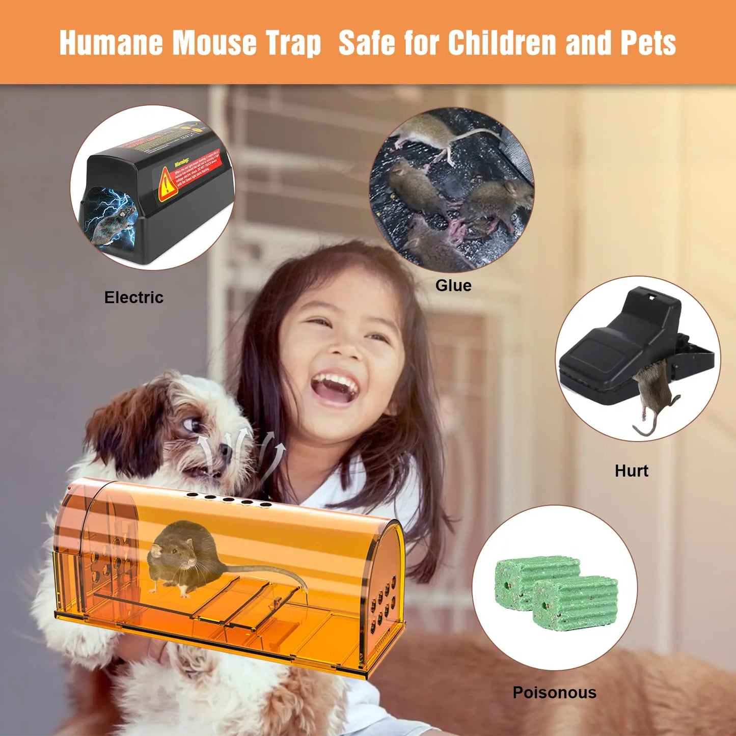 1Pc Mouse Trap Cage No Kill Animal Pet Control Cage Reusable Mice Rodent Catcher Rat Trap