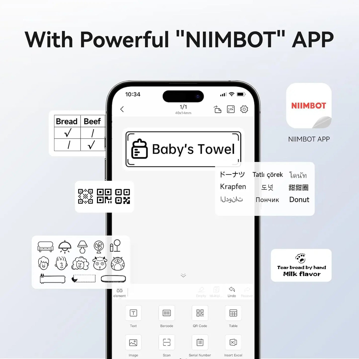 NIIMBOT B1 Portable Label Printer