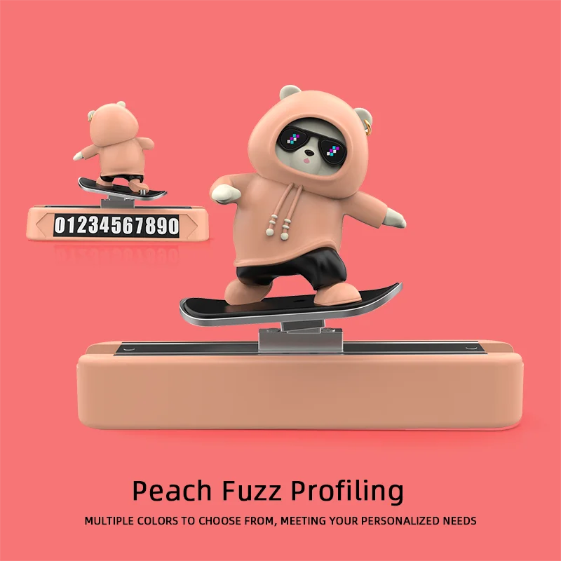 Skateboard Bear Car Dashboard Decoration