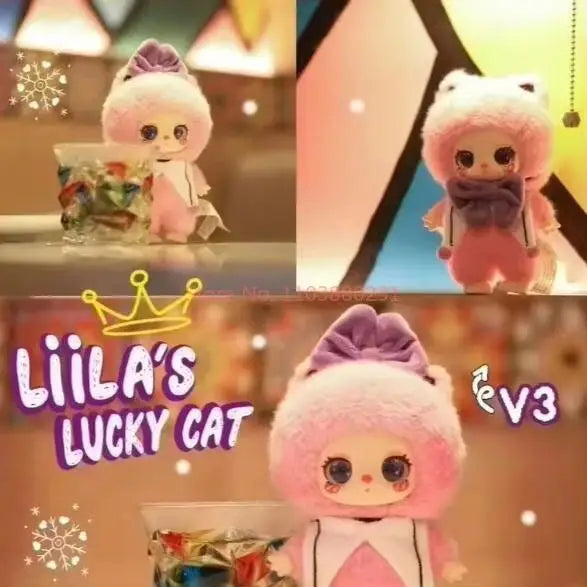 POP MART Labubu Doll Liila V3 Lucky Cat Box