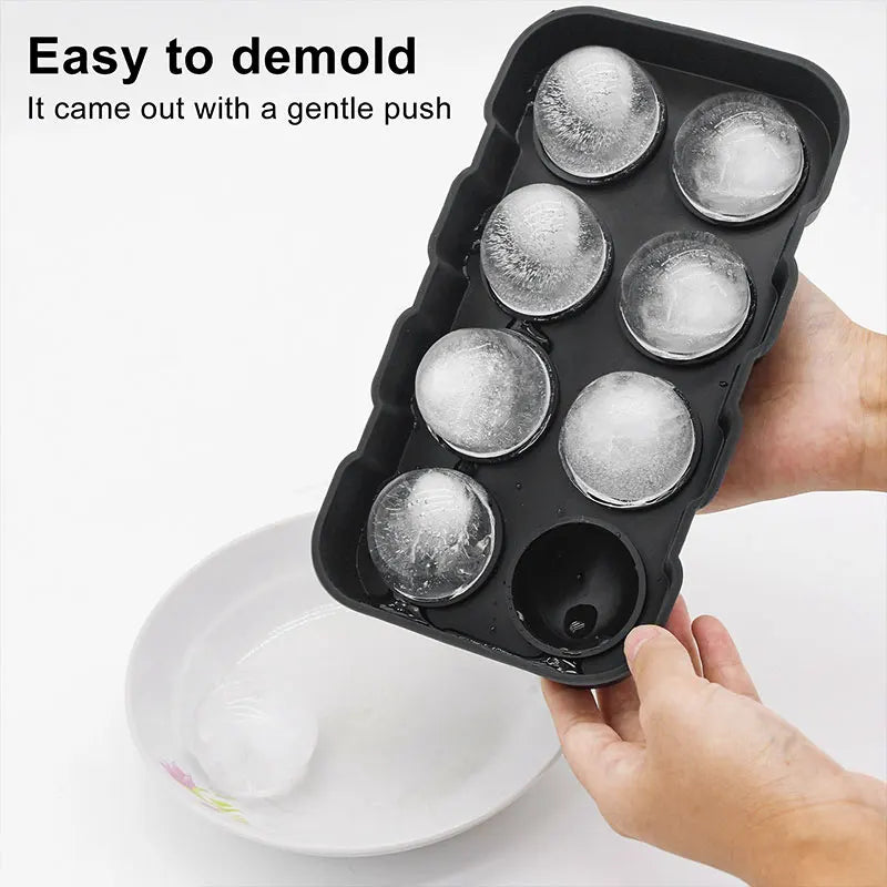 Large Sphere Ice Cube Molds 4/8 Grid Whiskey Ice Mold Leak-free Round Ice Cube Mold Easy Fill & Release Ice Ball Maker Tools